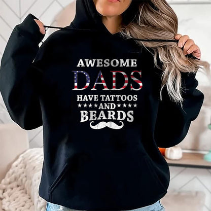 Best Wife Shirt, Wife and Husband Unisex T-Shirt/Hoodie/Sweatshirt HLT00 - Mens Awesome Dads Have Tattoos And Beards Gift Dads Bearded Guys T-Shirt