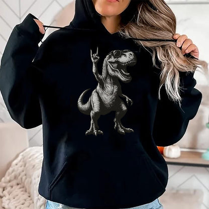 Best Dinosaur Lover Shirt, Funny Dinosaur UnisexT-Shirt/Hoodie/Sweatshirt HLT00 - Cool Dinosaur Rock Sign Sunglasses T-Rex T-Shirt, Men, Black, 3X-Large