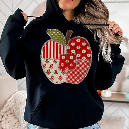 Best Teacher Shirt, Funny Teacher UnisexT-Shirt/Hoodie/Sweatshirt HLT00 - Cute Patchwork Preppy Apples Back to School Teacher Student T-Shirt