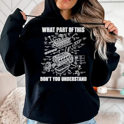 Best Mechanic Life Shirt, Funny Mechanic UnisexT-Shirt/Hoodie/Sweatshirt HLT00 - What Part of This Don’t You Understand Engine Diagram T-Shirt