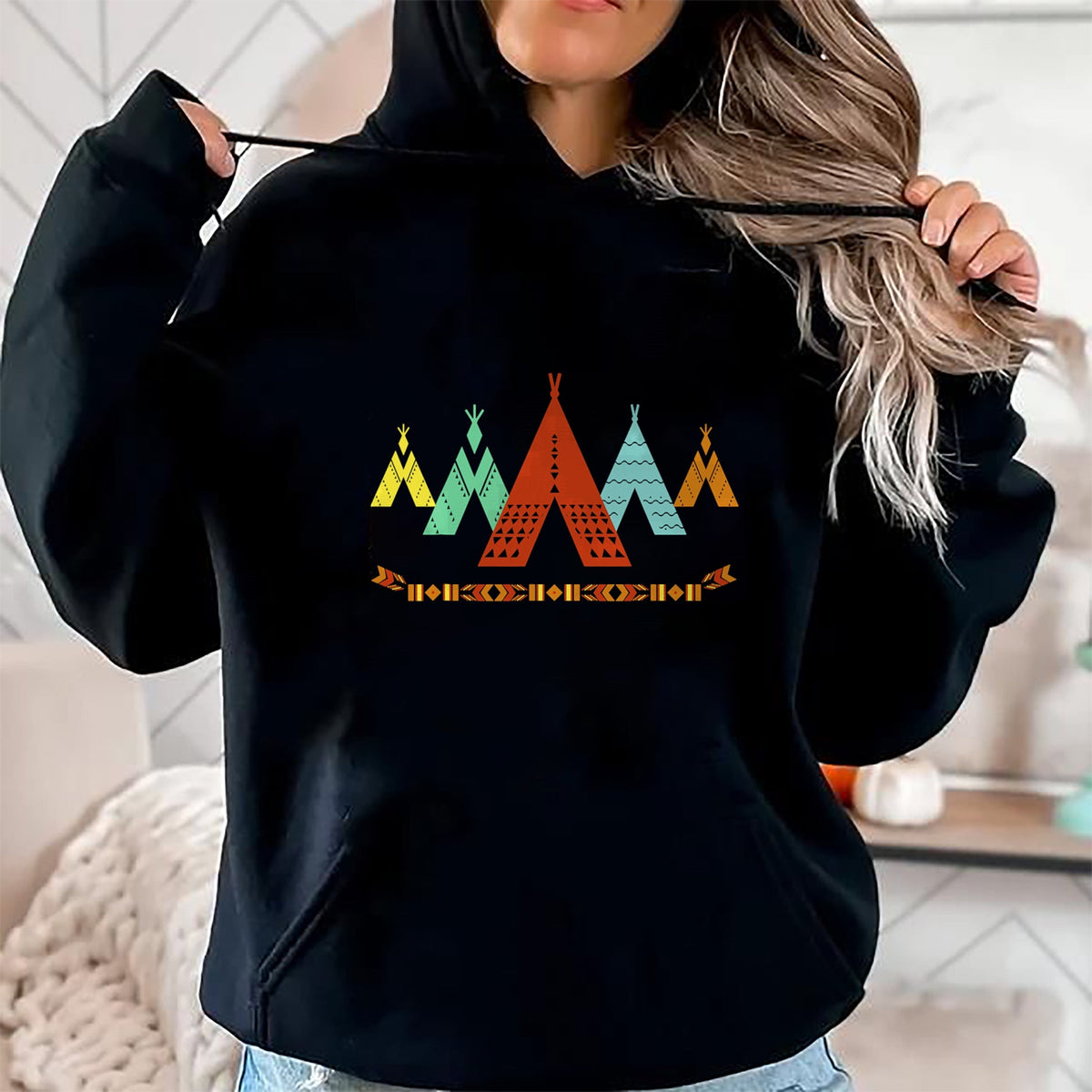Native American T-Shirts, Vintage Native American Unisex T-Shirt/Hoodie/Sweatshirt HLT00 - Vintage Native American Teepee T-Shirt, Indian
