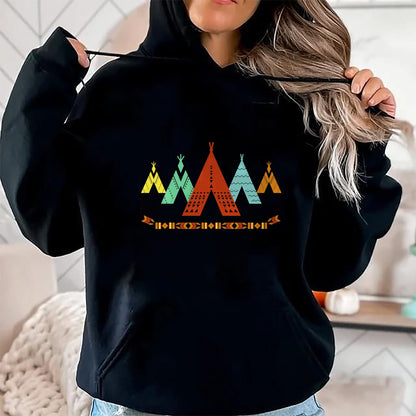 Native American T-Shirts, Vintage Native American Unisex T-Shirt/Hoodie/Sweatshirt HLT00 - Vintage Native American Teepee T-Shirt, Indian