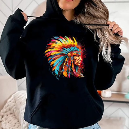 Native American T-Shirts, Vintage Native American Unisex T-Shirt/Hoodie/Sweatshirt HLT00 - Native American Indian Headdress design Tees Men Women