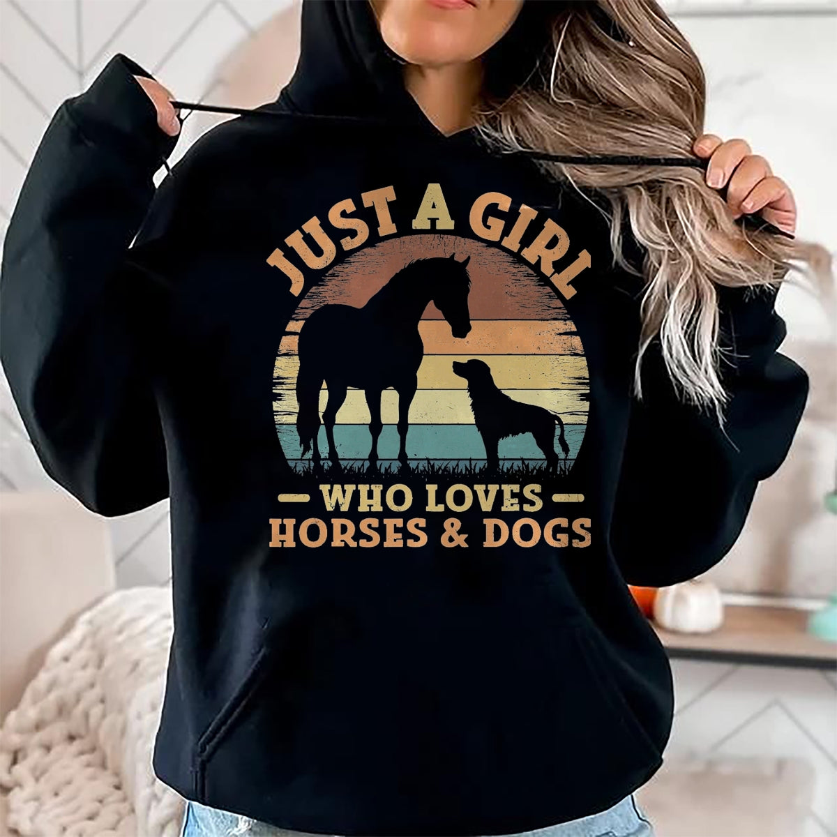 Best Horse Lover Shirt , Funny Horse UnisexT-Shirt/Hoodie/Sweatshirt HLT00 - Just A Girl Who Loves Horses and Dogs Women Girls T-Shirt, Men, Black, 3X-Large
