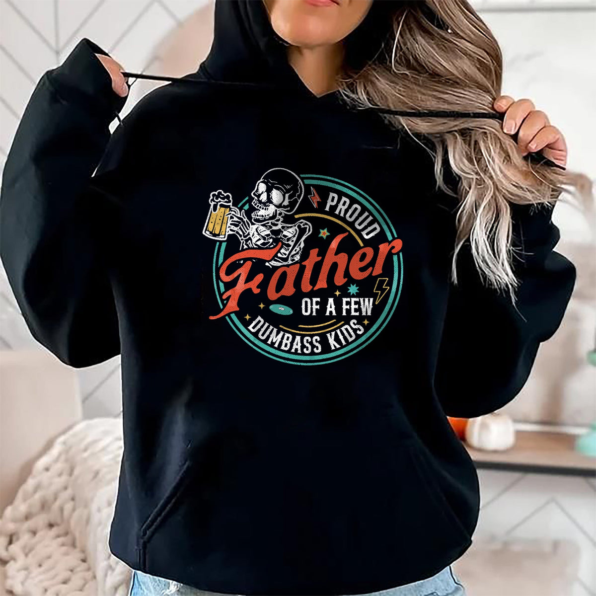 Gift for Dad Shirt, Funny Dad Unisex T-Shirt/Hoodie/Sweatshirt HLT00 – Proud Father Of A Few Dumbass Kids Funny Dad Love Family T-Shirt