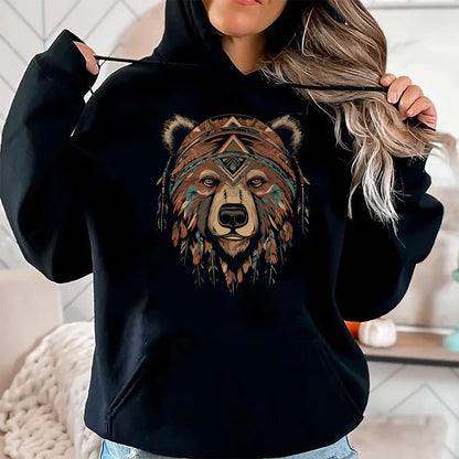 Native American T-Shirts, Vintage Native American Unisex T-Shirt/Hoodie/Sweatshirt HLT00 - Native American Bear Artwork
