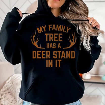 Funny Hunting Shirt, Gift For Hunting Lover Unisex T-Shirt/Hoodie/Sweatshirt HLT00 - My Family Tree Has A Deer Stand in It Hunting Tshirt T-Shirt, Men, Black, 3X-Large