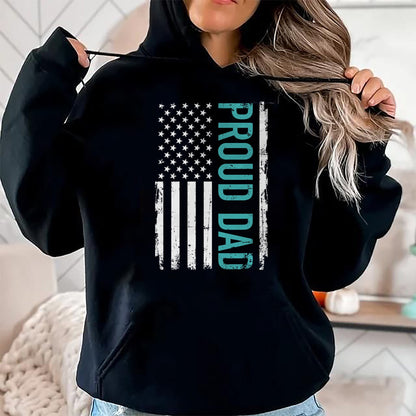 Gift for Dad Shirt, Funny Dad Unisex T-Shirt/Hoodie/Sweatshirt HLT00 – Proud dad US american flag gift for father_s day T-Shirt