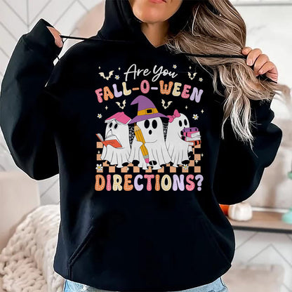Best Teacher Shirt, Funny Teacher UnisexT-Shirt/Hoodie/Sweatshirt HLT00 - are You Fall O Ween Directions Funny Teacher Halloween Ghost T-Shirt