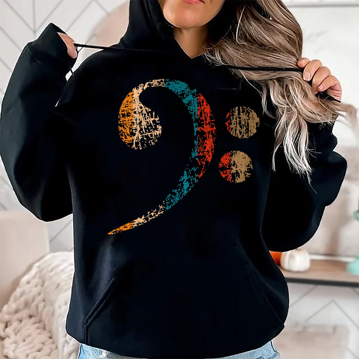 Guitar Lover Shirt, Funny Guitar UnisexT-Shirt/Hoodie/Sweatshirt HLT00 - Vintage Bass Clef for Bass Players, Bassists Bands Orchestra T-Shirt Small