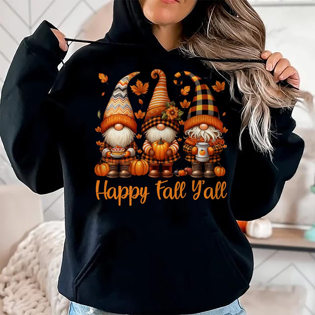 Best Thanksgiving Family Shirt , Funny Thanksgiving UnisexT-Shirt/Hoodie/Sweatshirt HLT00 - Happy Fall Y'all Gnome Pumpkin Autumn Thanksgiving Men Women T-Shirt