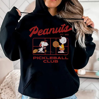 Funny Pickleball Shirt, Pickleball Lover Unisex T-Shirt/Hoodie/Sweatshirt HLT00 - Peanuts - Pickleball Club T-Shirt, Men, Black, 3X-Large