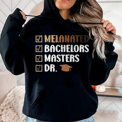 Best Doctor Shirt, Funny Doctor UnisexT-Shirt/Hoodie/Sweatshirt HLT00 - MELANATED Bachelors Masters DR. Doctor Graduation T-Shirt, Men, Black, 3X-Large