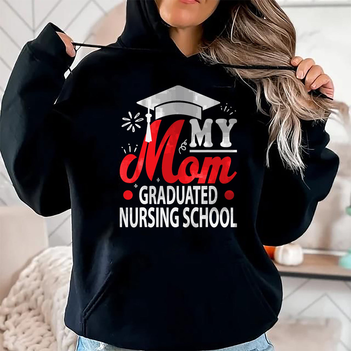 Funny Nurse Shirt, Nurse Unisex T-Shirt/Hoodie/Sweatshirt HLT00 - My Mom Graduated Nursing School shirt for Son Daughter kids T-Shirt