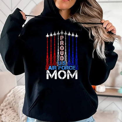 Gift for Mom Shirt, Funny Mom Unisex T-Shirt/Hoodie/Sweatshirt HLT00 - ic Jet 4th Of July Proud US Air Force Mom US Flag T-Shirt