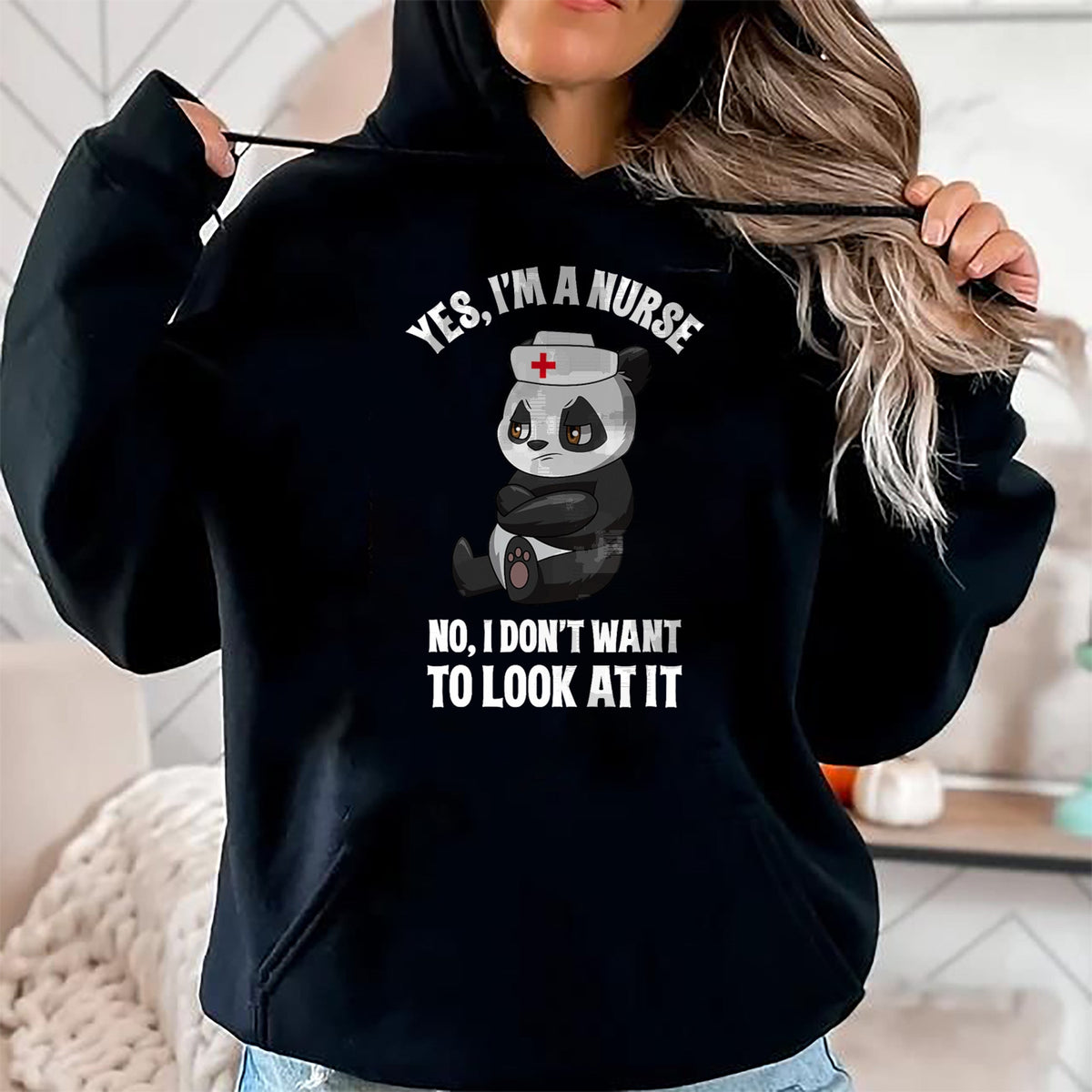 Funny Nurse Shirt, Nurse Unisex T-Shirt/Hoodie/Sweatshirt HLT00 - Funny Panda Nurse Nursing RN LNP Nurse Mom Nurse Life Womens T-Shirt