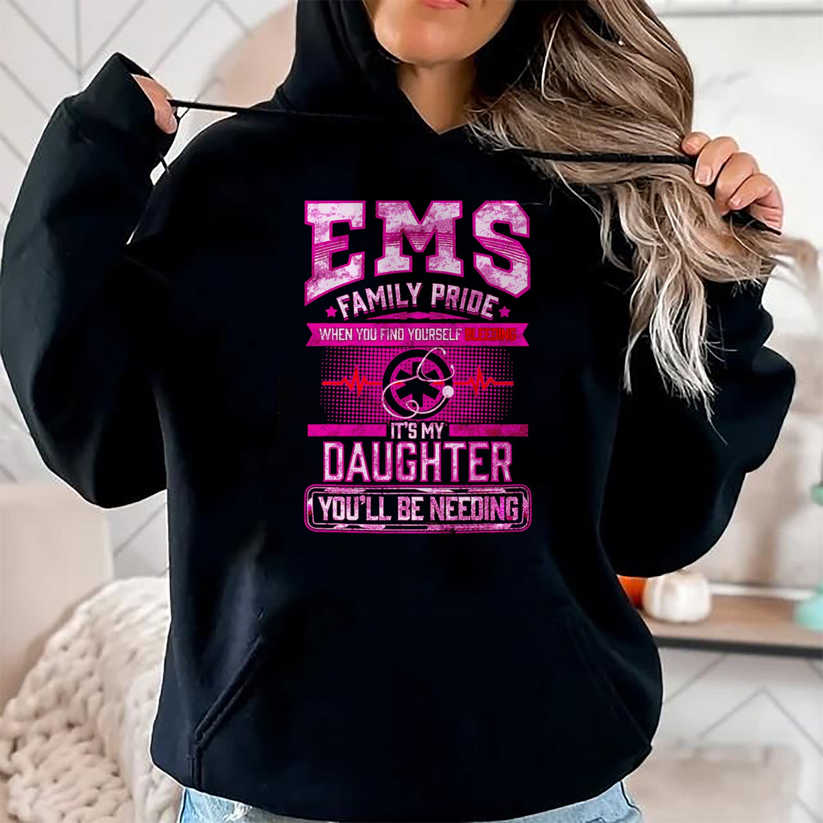 Funny Nurse Shirt, Nurse Unisex T-Shirt/Hoodie/Sweatshirt HLT00 - EMT Gift Proud Mom Dad Of EMS Paramedic Daughter F T-Shirt T-Shirt