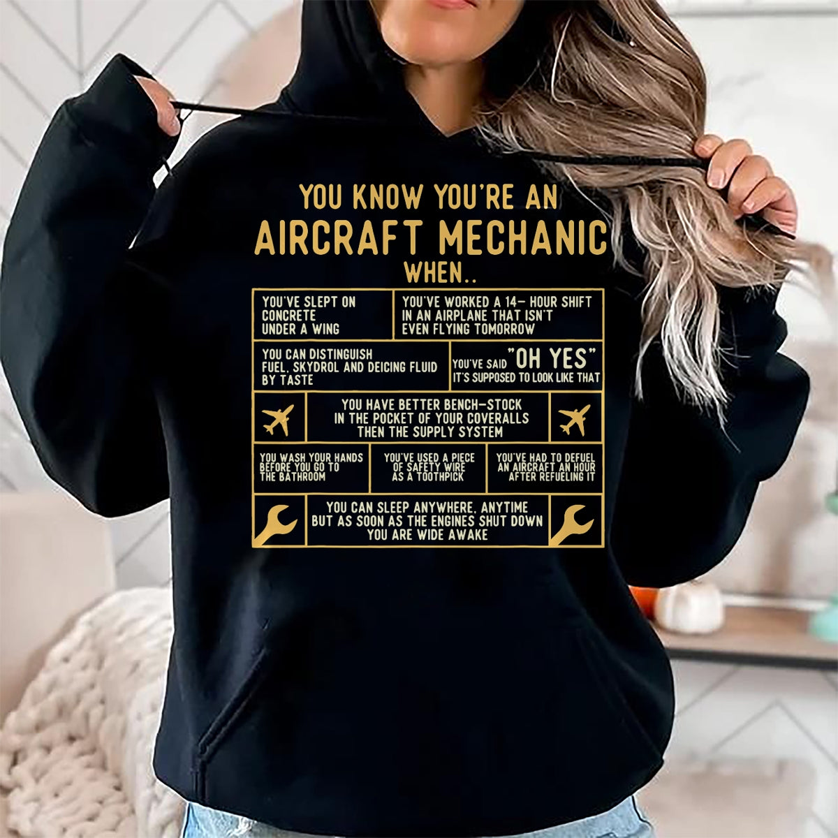 Best Mechanic Life Shirt, Funny Mechanic UnisexT-Shirt/Hoodie/Sweatshirt HLT00 - You Know You're an Aircraft Mechanic - Airplane Maintenance T-Shirt Small