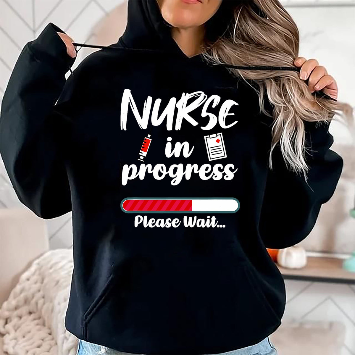 Funny Nurse Shirt, Nurse Unisex T-Shirt/Hoodie/Sweatshirt HLT00 - Nurse In Progress Loading Funny Nursing School T-Shirt