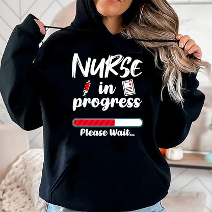 Funny Nurse Shirt, Nurse Unisex T-Shirt/Hoodie/Sweatshirt HLT00 - Nurse In Progress Loading Funny Nursing School T-Shirt