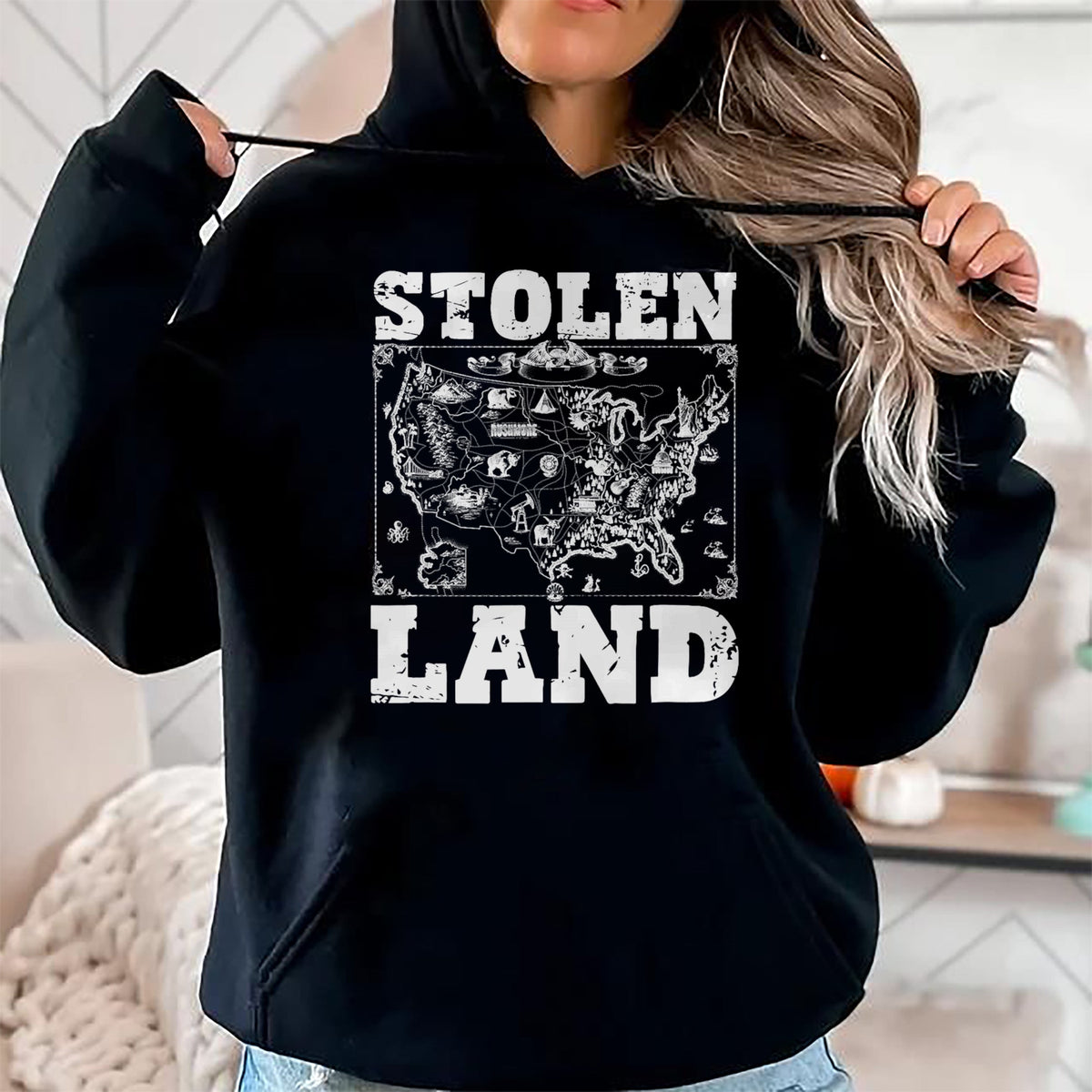 Native American T-Shirts, Vintage Native American Unisex T-Shirt/Hoodie/Sweatshirt HLT00 - Stolen Land Indian Pride Tribes Native American Indigenous
