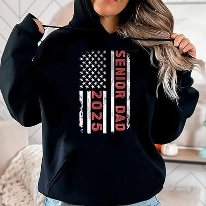 Gift for Dad Shirt, Funny Dad Unisex T-Shirt/Hoodie/Sweatshirt HLT00 – Senior Dad 2025 US Flag Class Of 2025 Dad Of Senior 2025 T-Shirt