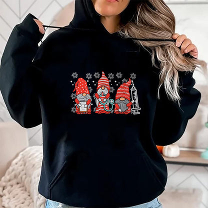 Funny Nurse Shirt, Nurse Unisex T-Shirt/Hoodie/Sweatshirt HLT00 - Nurse Christmas Gnomes Cute Xmas Scrub Top For Nurses Women T-Shirt (1)