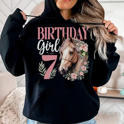 Best Horse Lover Shirt , Funny Horse UnisexT-Shirt/Hoodie/Sweatshirt HLT00 - Kids 7th Birthday 7 Year Old Girl Horses T-Shirt