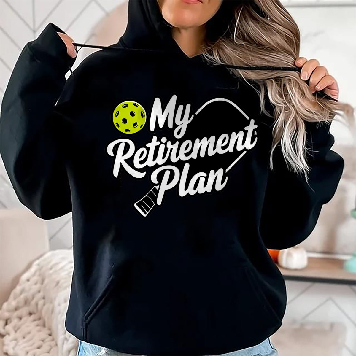 Funny Pickleball Shirt, Pickleball Lover Unisex T-Shirt/Hoodie/Sweatshirt HLT00 - My Retirement Plan Pickleball T-Shirt