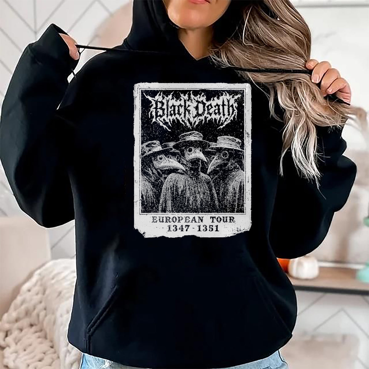 Best Doctor Shirt, Funny Doctor UnisexT-Shirt/Hoodie/Sweatshirt HLT00 - Black Death European Tour  Plague Doctor Fake Band Merch T-Shirt