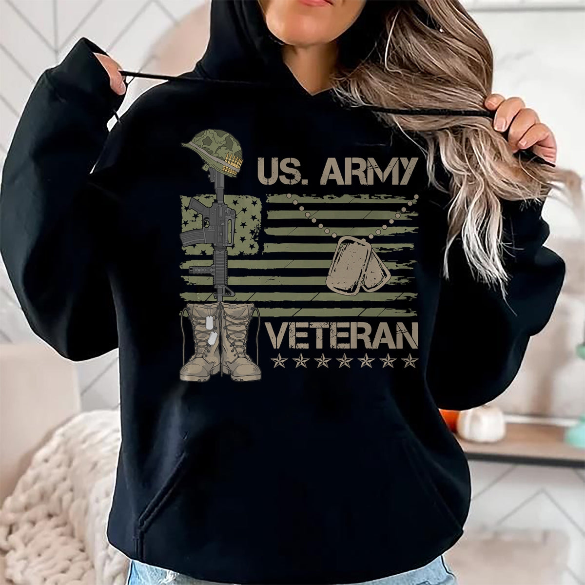 Proud Veteran Shirt, Funny Veteran UnisexT-Shirt/Hoodie/Sweatshirt HLT00 - U.S. Army Veteran Flag Patriotic Shirts for Men and Women Memorial Day Tees T Shirts