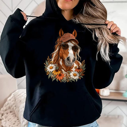 Best Horse Lover Shirt , Funny Horse UnisexT-Shirt/Hoodie/Sweatshirt HLT00 - Cute Floral Horse Western Cowgirl for Kids Girls T-Shirt