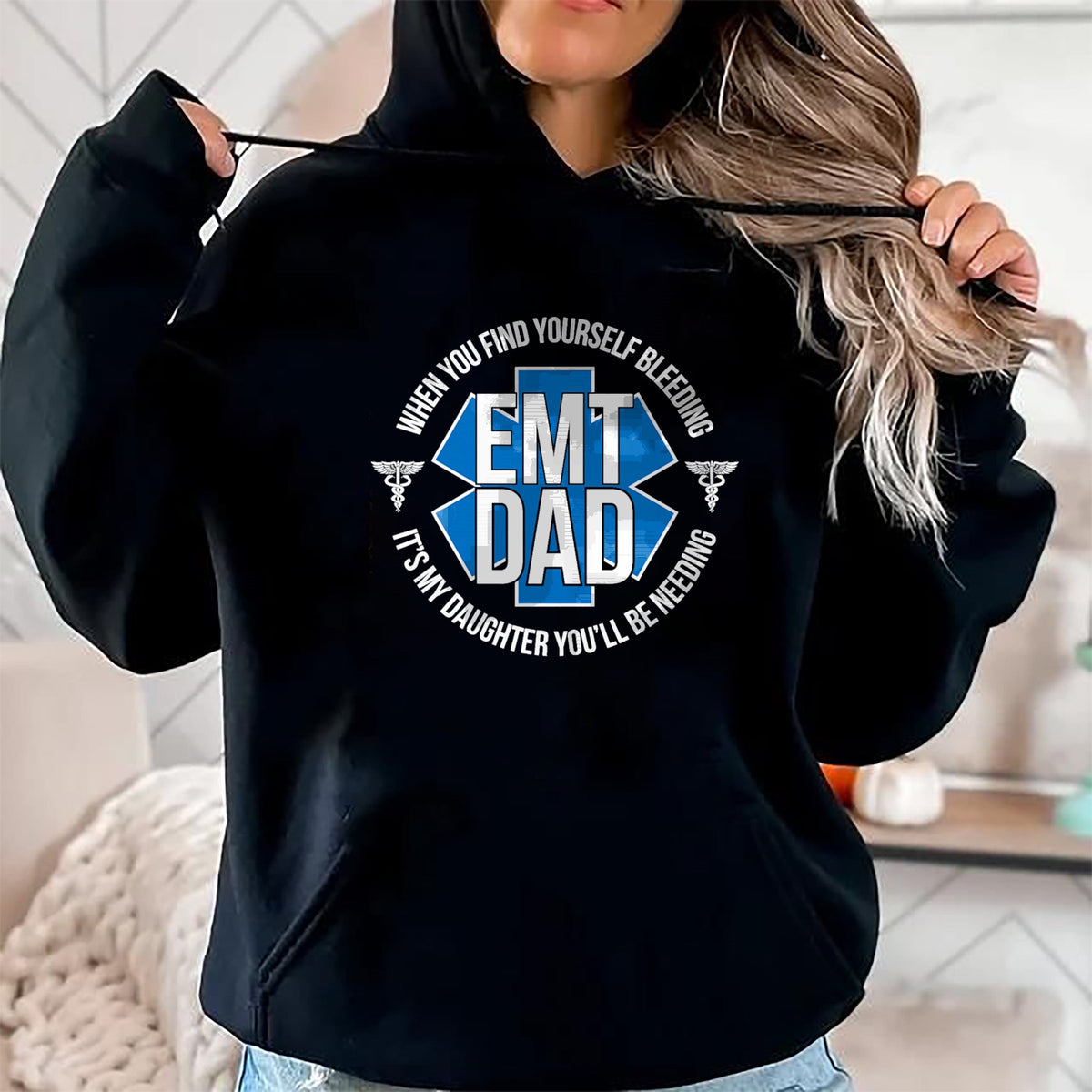 Gift for Dad Shirt, Funny Dad Unisex T-Shirt/Hoodie/Sweatshirt HLT00 – EMT Father Proud Emergency Medical Technician Dad T-Shirt