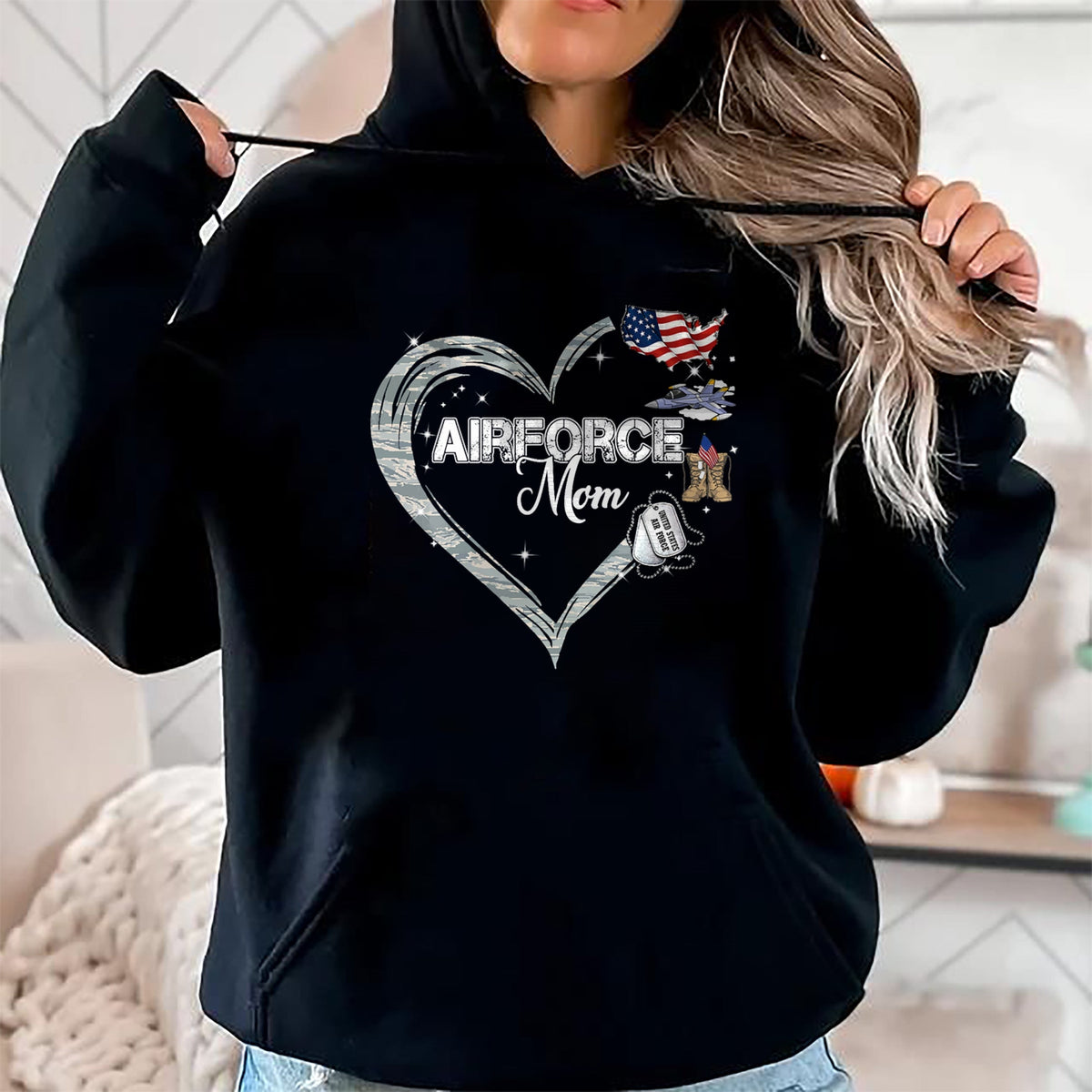 Gift for Mom Shirt, Funny Mom Unisex T-Shirt/Hoodie/Sweatshirt HLT00 - Proud Air Force Mom Air Force Graduation Mom USAF Mom T-Shirt