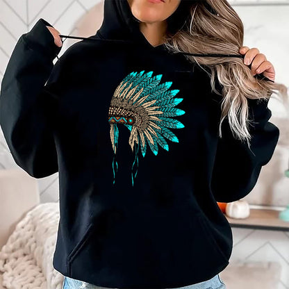 Native American T-Shirts, Vintage Native American Unisex T-Shirt/Hoodie/Sweatshirt HLT00 - Native American Indian Headdress Costume Jewelry Decor