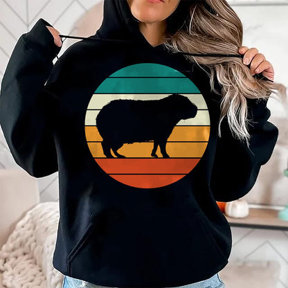 Cute Capybara Shirt, Funny Capybara Unisex T-Shirt/Hoodie/Sweatshirt HLT00 - Retro Rodent Funny Capybara Dont Be Worry Be Capy T-Shirt, Men, Black, 3X-Large