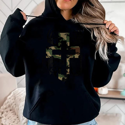 Funny Hunting Shirt, Gift For Hunting Lover Unisex T-Shirt/Hoodie/Sweatshirt HLT00 - Youth Camo Faith Hunting Fishing Cross Hook Christian Jesus T-Shirt