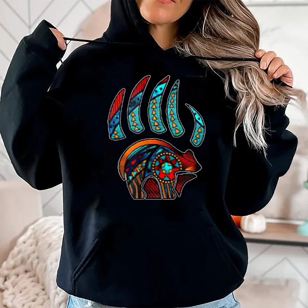 Native American T-Shirts, Vintage Native American Unisex T-Shirt/Hoodie/Sweatshirt HLT00 - Native American Bear Claw