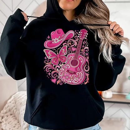 Guitar Lover Shirt, Funny Guitar UnisexT-Shirt/Hoodie/Sweatshirt HLT00 - Western Cowgirl Guitar Women Girls T-Shirt