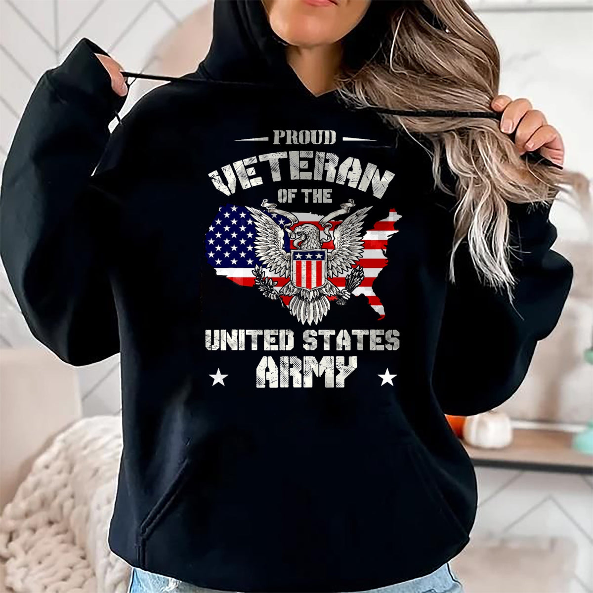 Proud Veteran Shirt, Funny Veteran UnisexT-Shirt/Hoodie/Sweatshirt HLT00 - Proud Veteran of The US Army - USA Flag Soldier Veteran T-Shirt