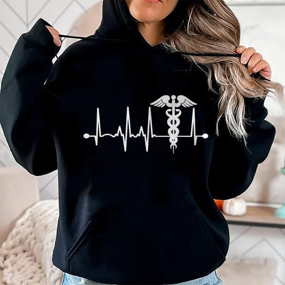 Best Doctor Shirt, Funny Doctor UnisexT-Shirt/Hoodie/Sweatshirt HLT00 - Heartbeat Caduceus For Women Men Nurse Physician Doctor Long Sleeve T-Shirt
