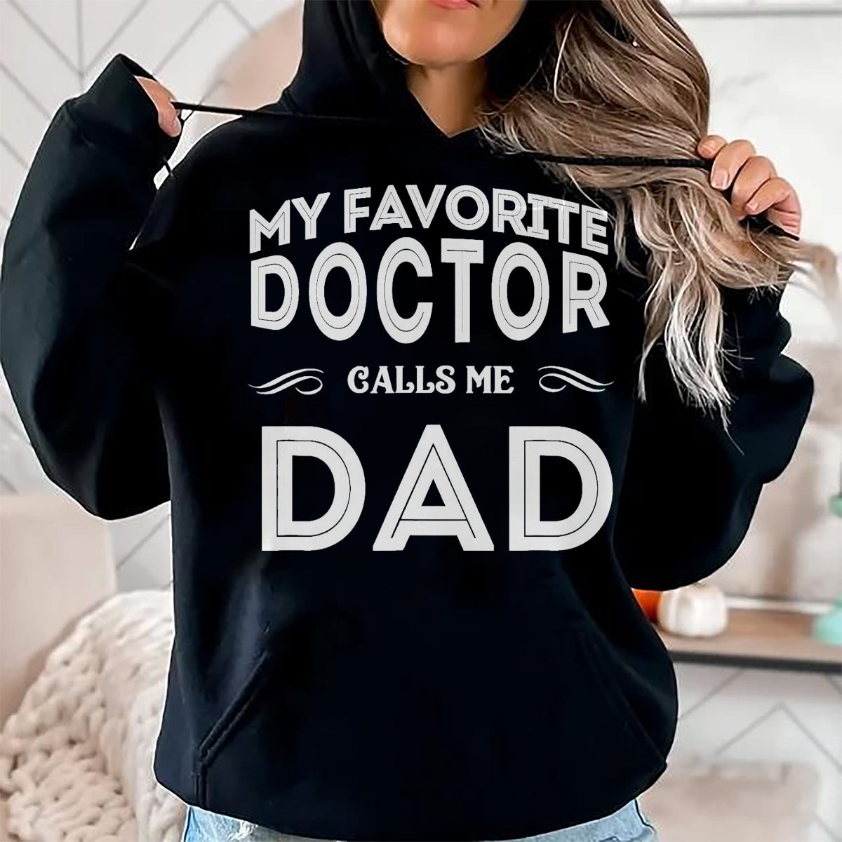 Best Doctor Shirt, Funny Doctor UnisexT-Shirt/Hoodie/Sweatshirt HLT00 - My Favorite Doctor Calls Me Dad Funny T-Shirt, Men, Black, 3X-Large