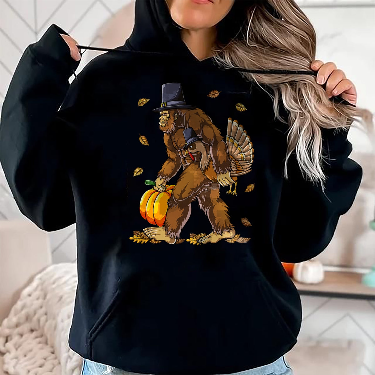 Best Thanksgiving Family Shirt , Funny Thanksgiving UnisexT-Shirt/Hoodie/Sweatshirt HLT00 - Bigfoot Pilgrim Turkey Pumpkin Thanksgiving Day Boys Men T-Shirt