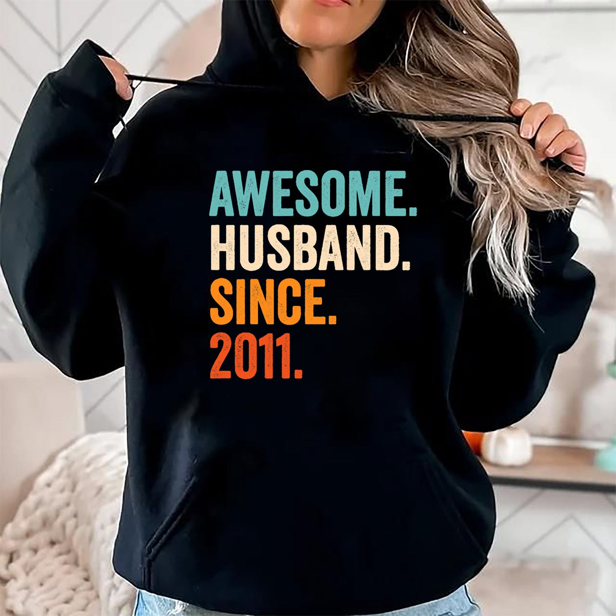 Best Wife Shirt, Wife and Husband Unisex T-Shirt/Hoodie/Sweatshirt HLT00 - Awesome Husband Since 2011 13th wedding anniversary 13 years T-Shirt