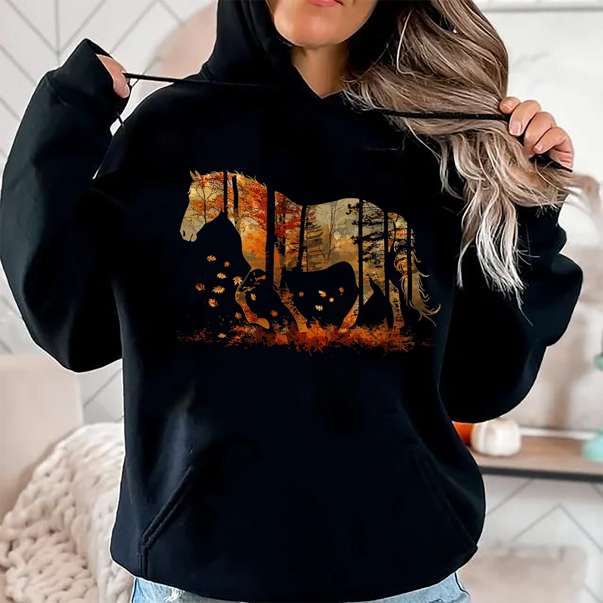 Best Horse Lover Shirt , Funny Horse UnisexT-Shirt/Hoodie/Sweatshirt HLT00 - Cute Horse Lover Autumn Leaves Pony Animal Wildlife T-Shirt
