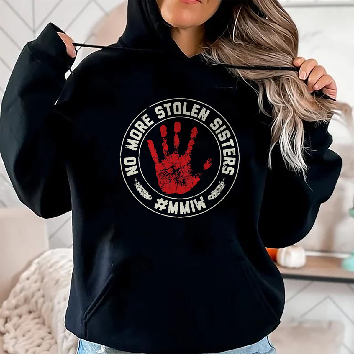 Native American T-Shirts, Vintage Native American Unisex T-Shirt/Hoodie/Sweatshirt HLT00 - No More Stolen Sisters MMIW Missing Murdered Indigenous Girl