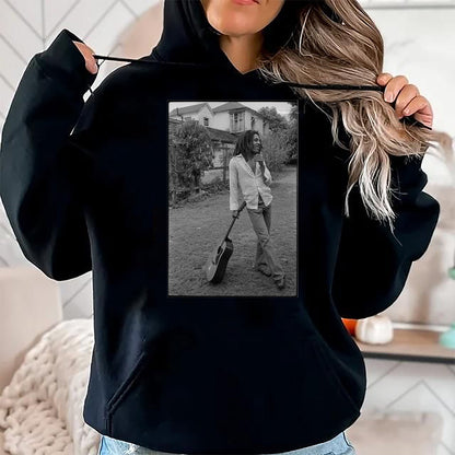 Guitar Lover Shirt, Funny Guitar UnisexT-Shirt/Hoodie/Sweatshirt HLT00 - Bob Marley x David Burnett Black & White Guitar Photo T-Shirt