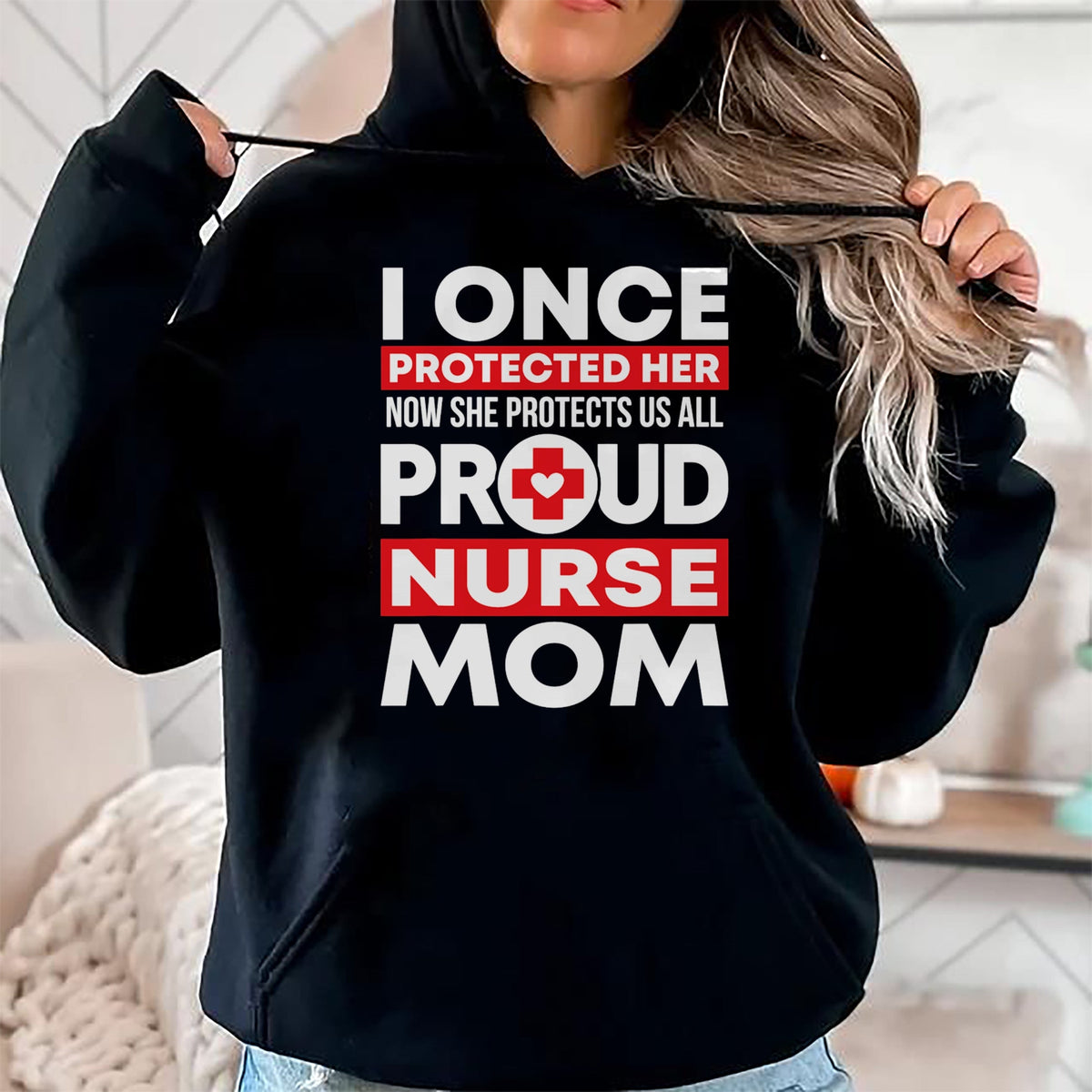 Funny Nurse Shirt, Nurse Unisex T-Shirt/Hoodie/Sweatshirt HLT00 - Proud Nurse Mom Love RN Daughter T-Shirt