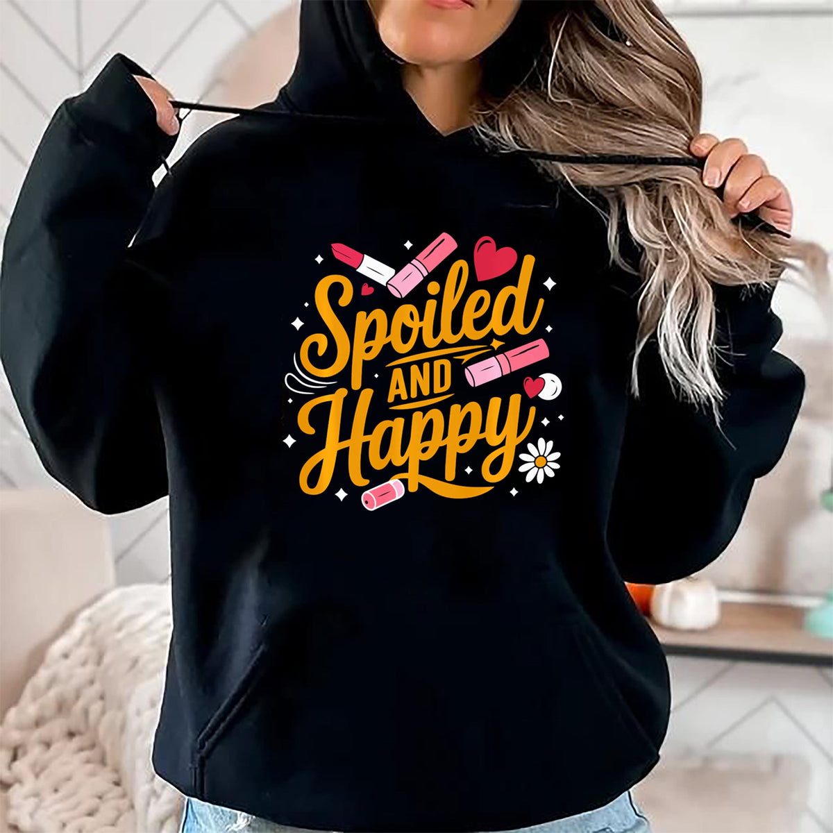 Best Wife Shirt, Wife and Husband Unisex T-Shirt/Hoodie/Sweatshirt HLT00 - Gift for wife T shirt, spoiled wife   Spoiled And Happy Spoiled Wife Sweatshirt