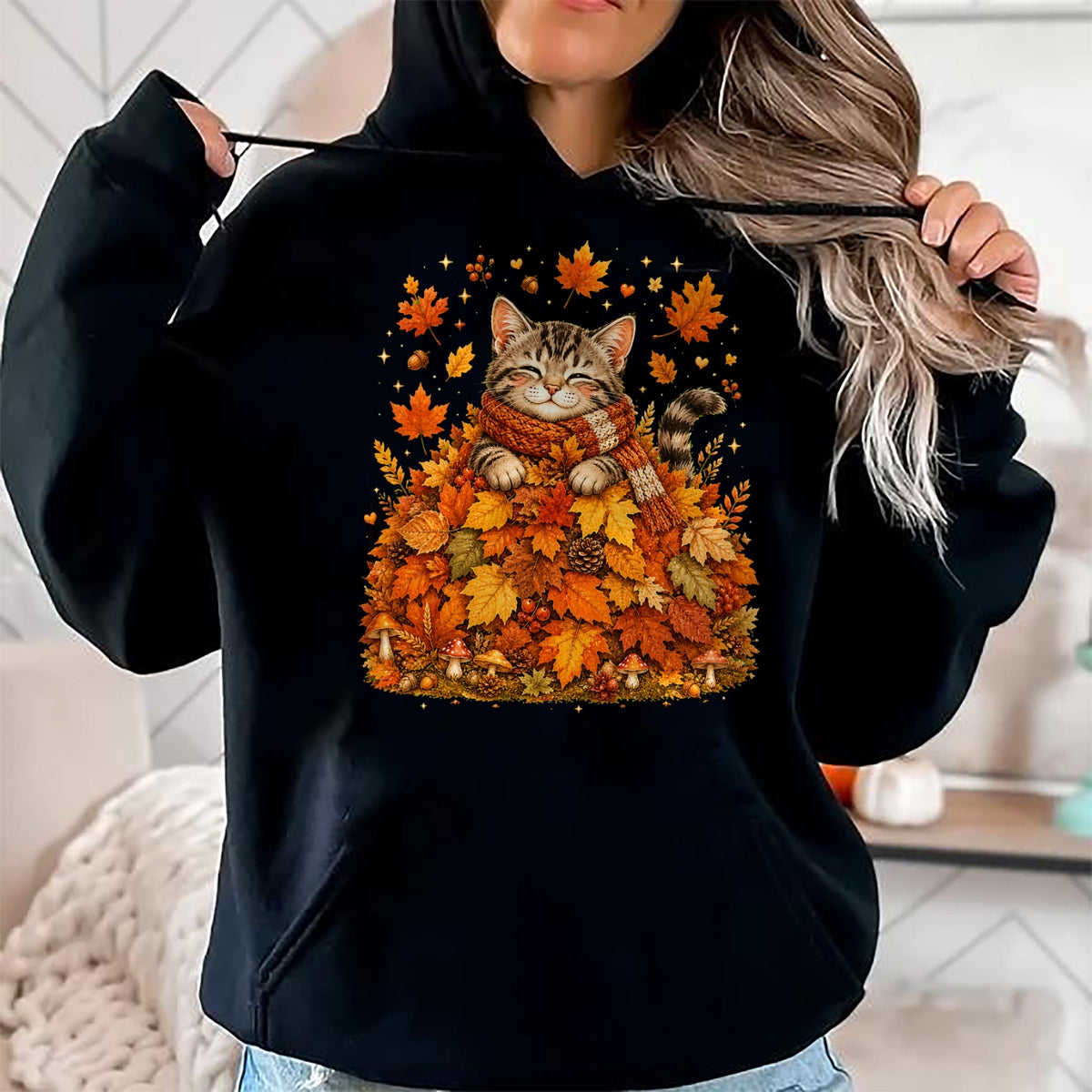 Best Thanksgiving Family Shirt , Funny Thanksgiving UnisexT-Shirt/Hoodie/Sweatshirt HLT00 - Pumpkin Season Autumn Kitten Lover Cute Fall Cat T-Shirt